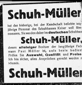 Keyser - Anzeige Müller