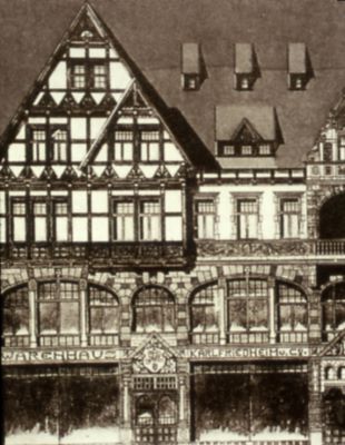 Das Warenhaus Friedheim um 1900 in der Bckerstrae (seit 1934 Holtmann, heute H&M)